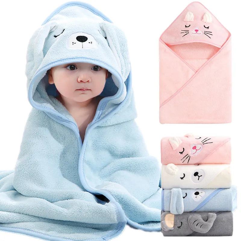 Children's bath towel with hood